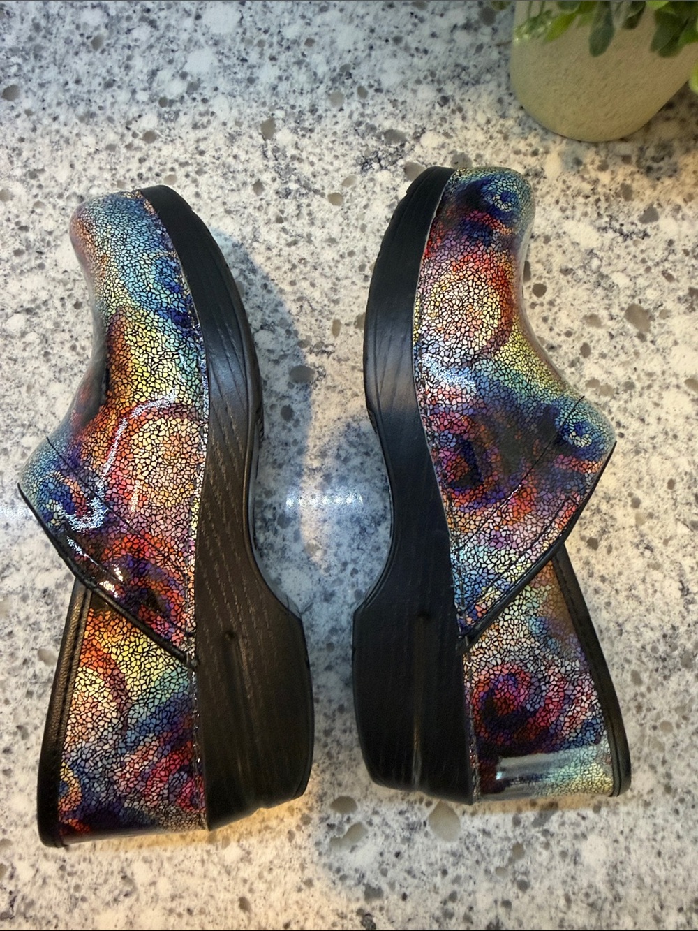 Dansko Multicolor Patterned Leather Clogs - Picture 5 of 9